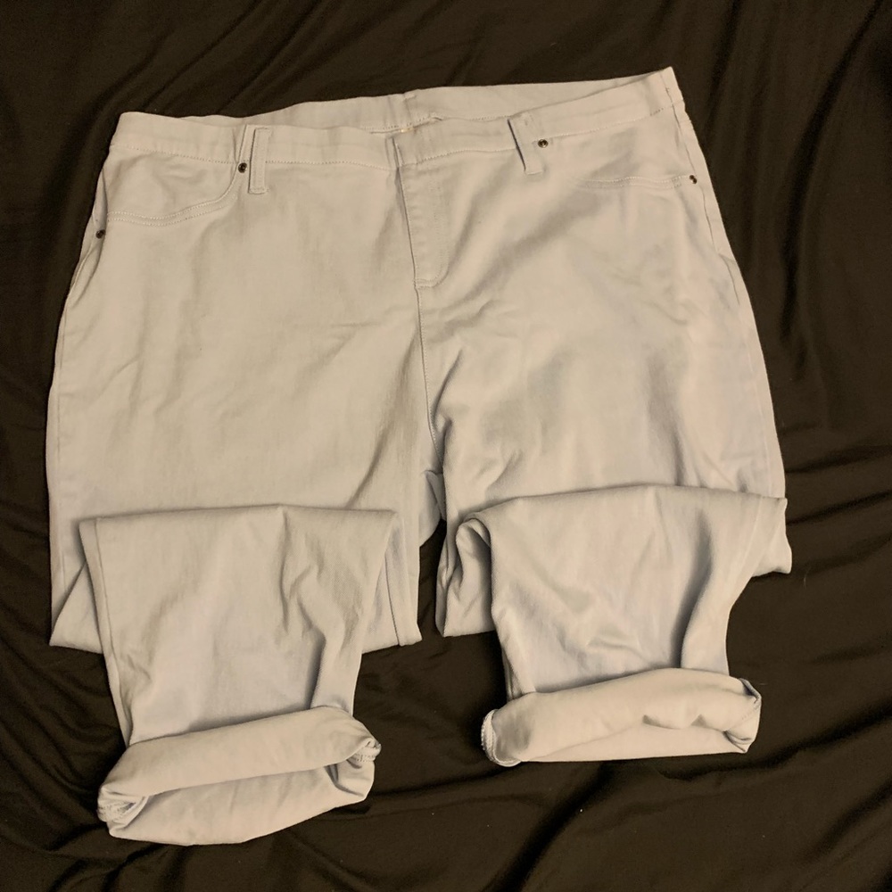 Terra & sky light wash caprice jeggings.